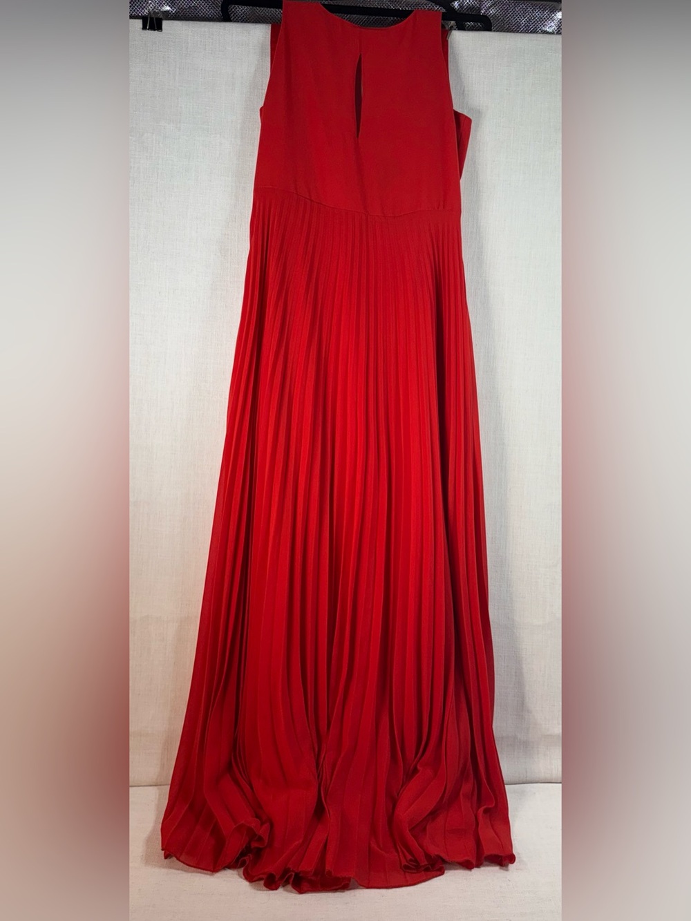 Flowing Red Pleated Maxi Skirt - Sleek Women's Evening Skirt